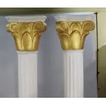 Pair of Painted Fibreglass & Gold Leaf Columns