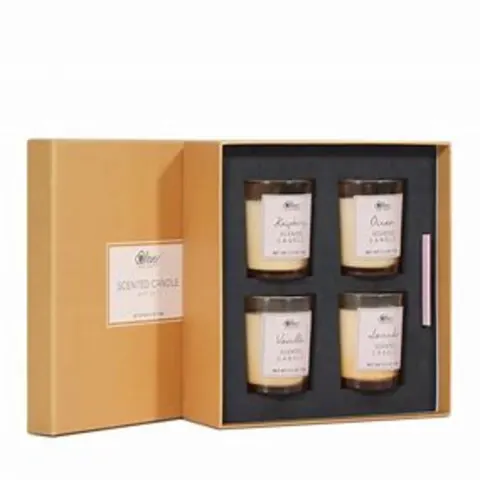 Body & Earth # Love Scented Candle Set of 4, Soy Wax Candles for Stress Relief