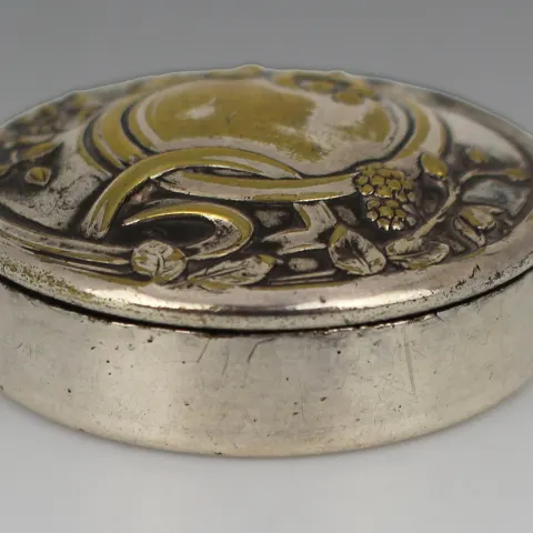 Art Nouveau Silver Plated Pill Box by Armand Frenais French c.1900