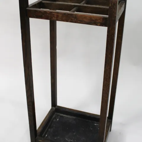 Oak Hall Umbrella Stand with Tray Lining c.1900