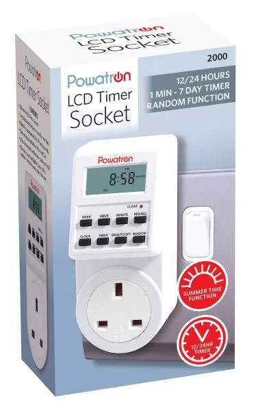 10 x Powatron Electrical Plug In LCD Timer Socket L3a