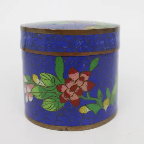 Antique Chinese Cloisonne Enamel Lidded Box
