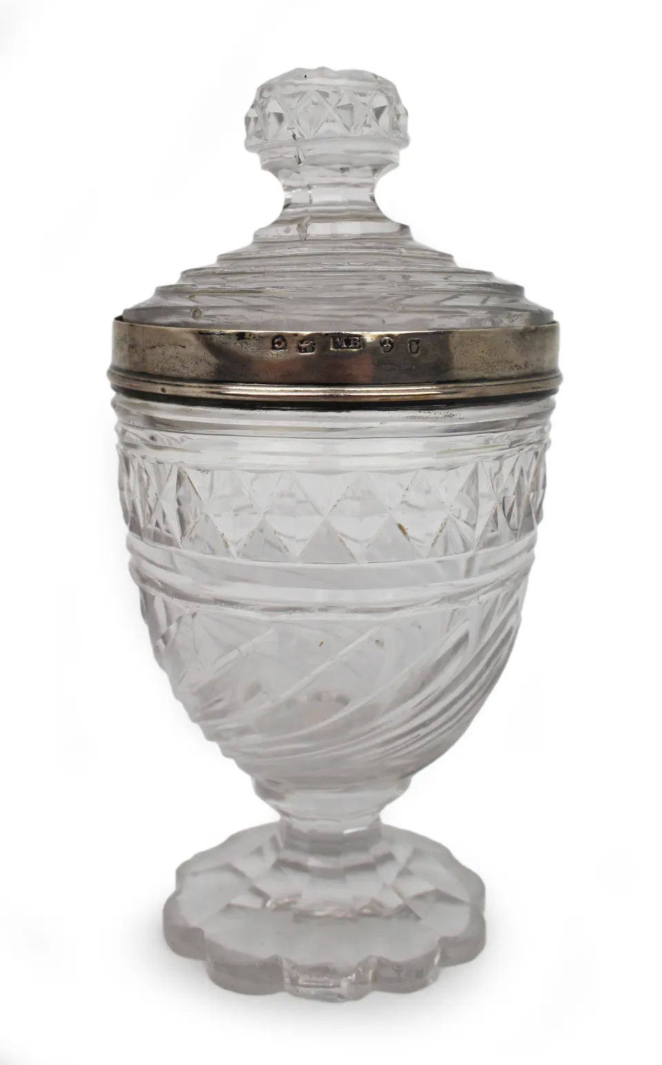 Regency Rock Crystal Silver Mounted Jar & Cover by Matthew Boulton