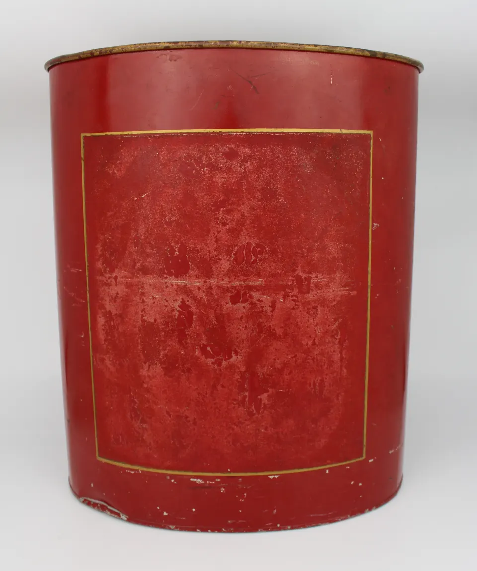 Vintage Red House of Lords Metal Waste Paper Bin