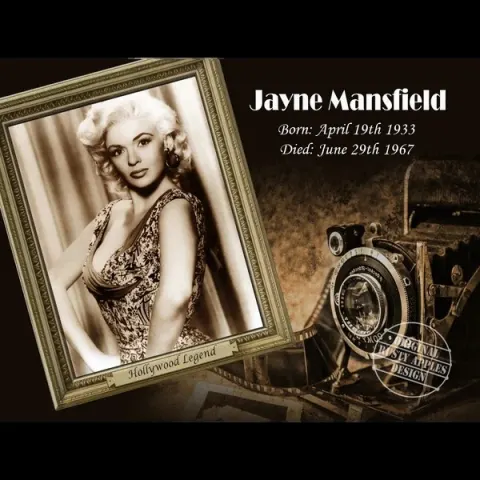 Vintage Actresses Golden Age Of Hollywood Jayne Mansfield Metal Wall Art