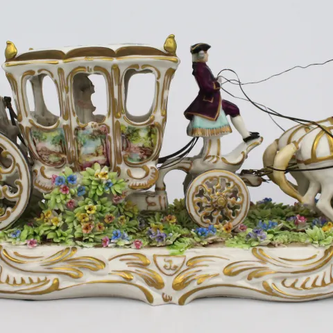 Italian Decorative Porcelain Carriage by Luigi Fabris