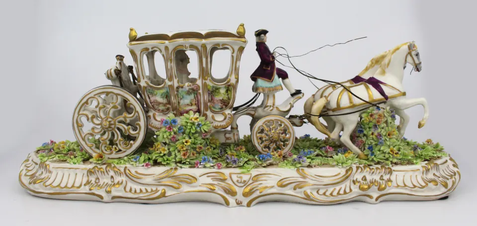 Italian Decorative Porcelain Carriage by Luigi Fabris