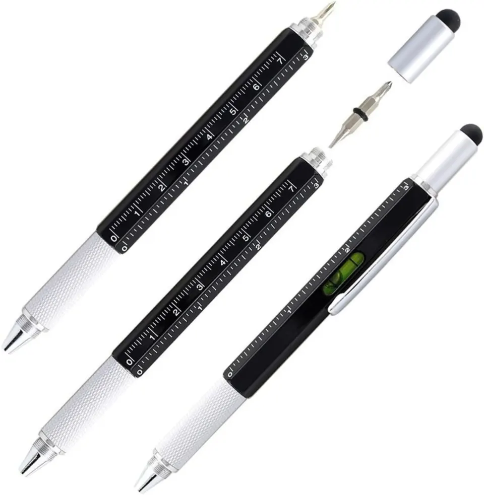 25 x 6 in 1 Tool Pen with Ruler, Level, Touch Screen Stylus RRP £6.99ea L12a