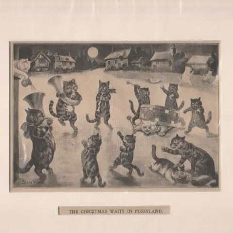 Print 1905 The Christmas Waits In Pussyland By Louis Wain