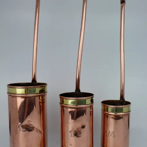 Set of 3 Graduated Antique Copper Ladles