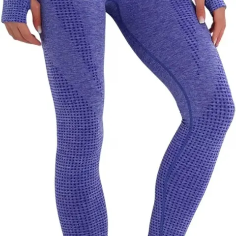 Women Yoga Pants Solid Breathable Spotted Size Large