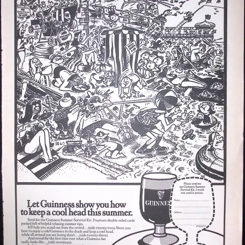 Guinness 1977  48 Years-Old Genuine Print Cool Head in Summer