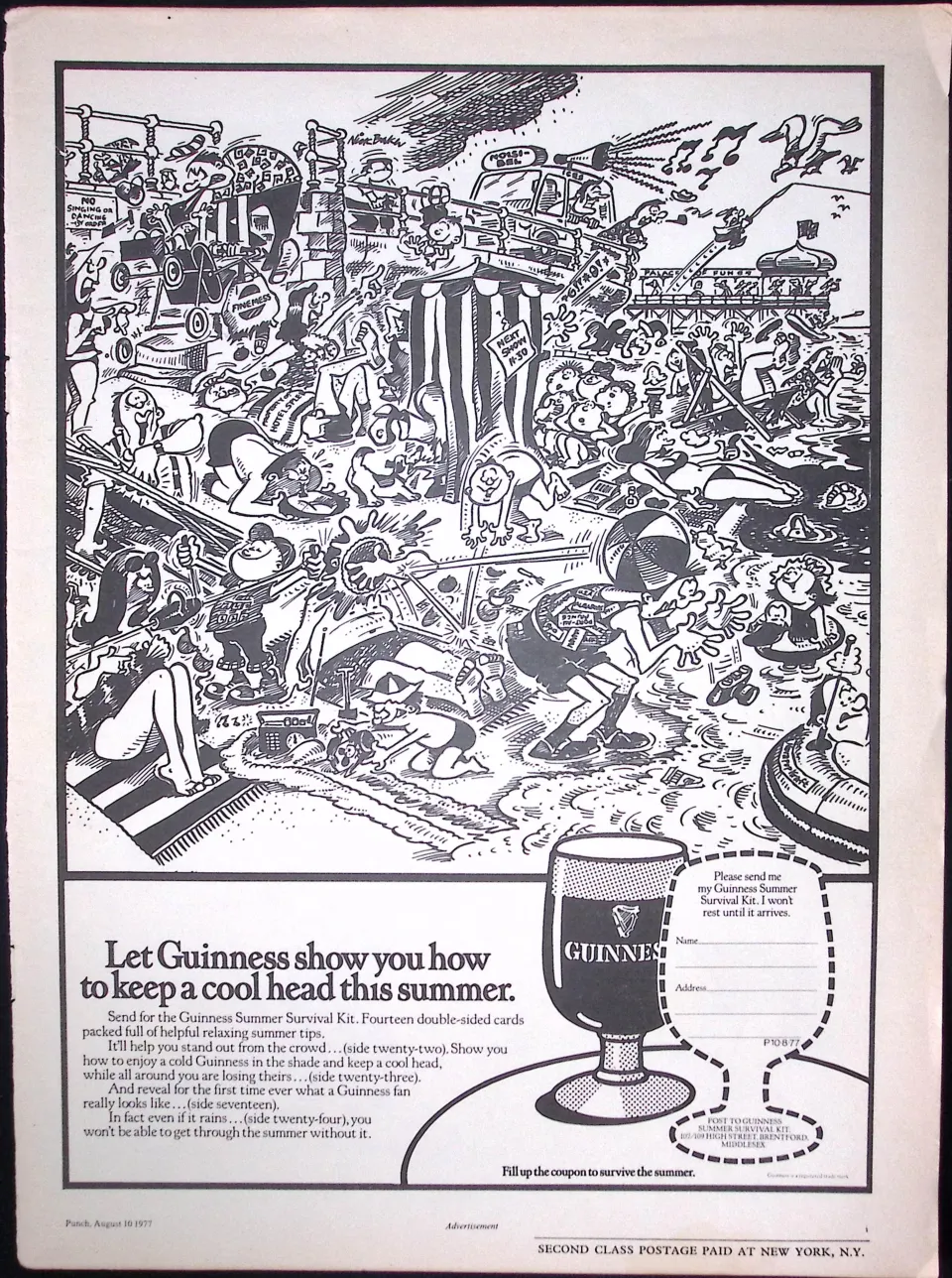 Guinness 1977  48 Years-Old Genuine Print Cool Head in Summer