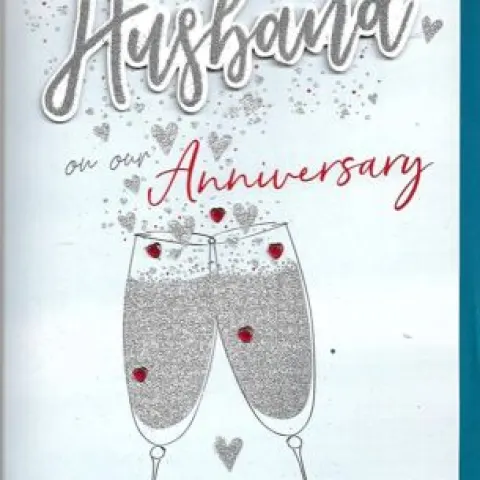 50 x Anniversary Greetings Card Large Card 17 x 30 cm to My Wonderful Husband