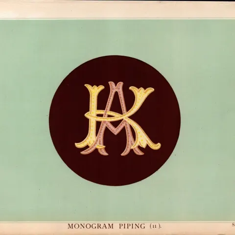 Monogram Piping 3 T. Percy Lewis & A.G Bromley Antique Chromolithograph Print.