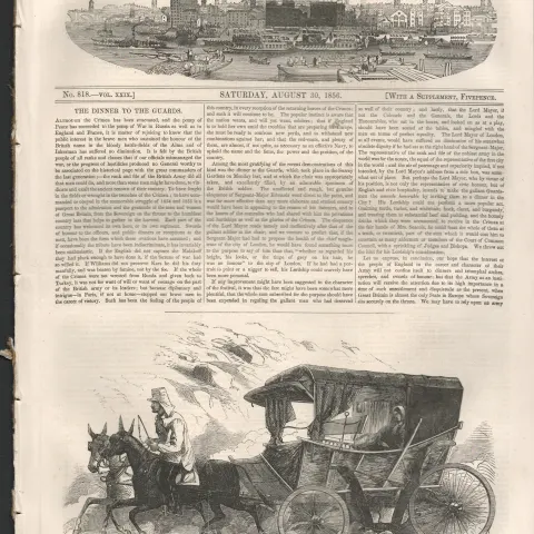 1856 Wood Engraved Print Florence Nightingale at the Seat of War