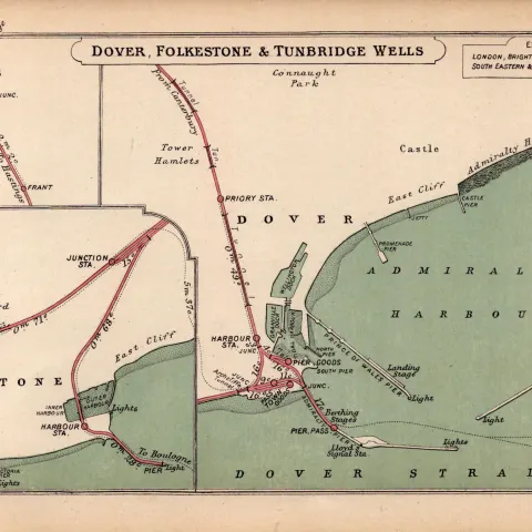Dover Folkestone & Tunbridge Wells Antique Railway Diagram-33.