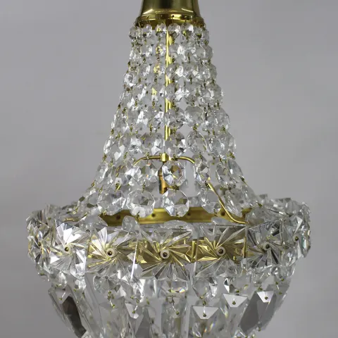 Vintage Cut Glass Crystal French Chandelier