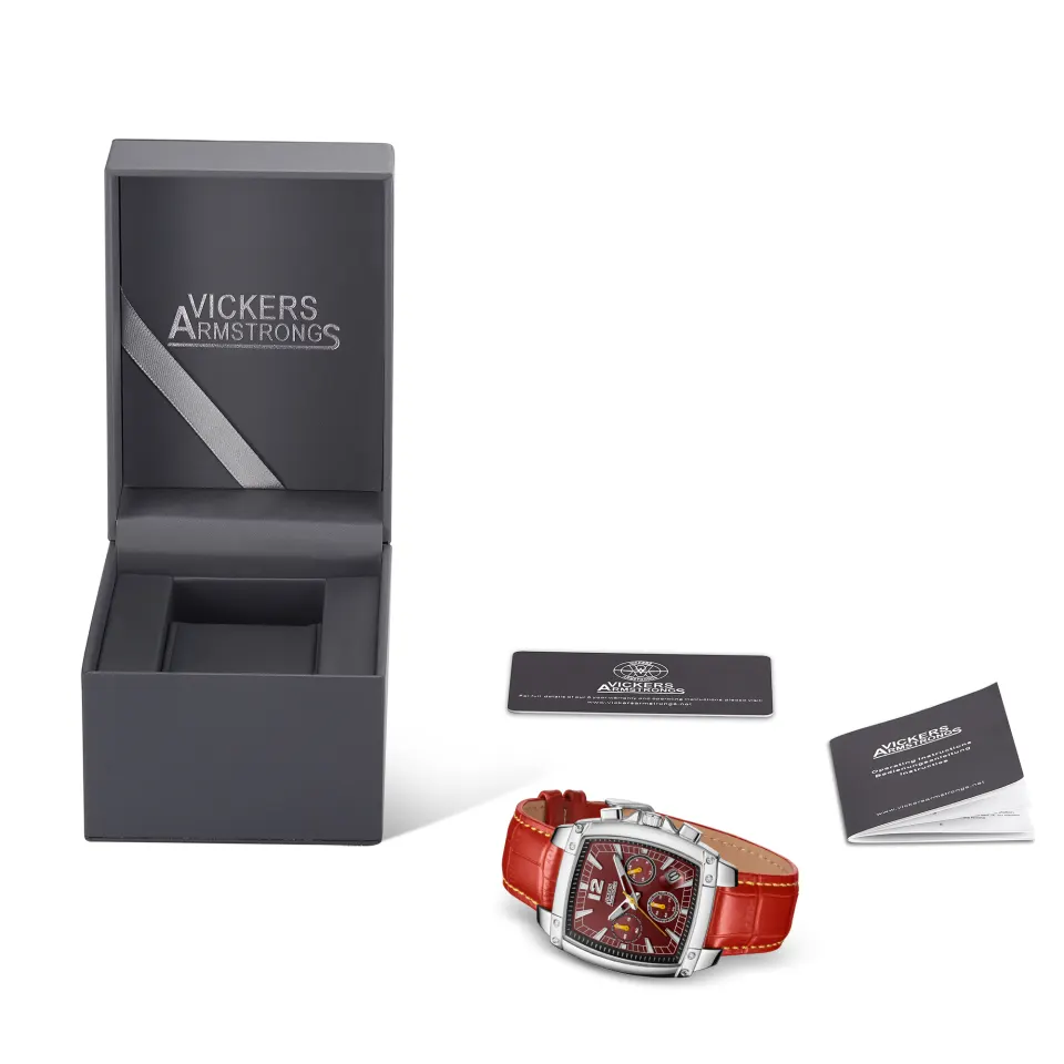 Vickers Armstrong Hand Assembled Barrel Roll In Steel Red - Free Delivery & 5 Year Warranty