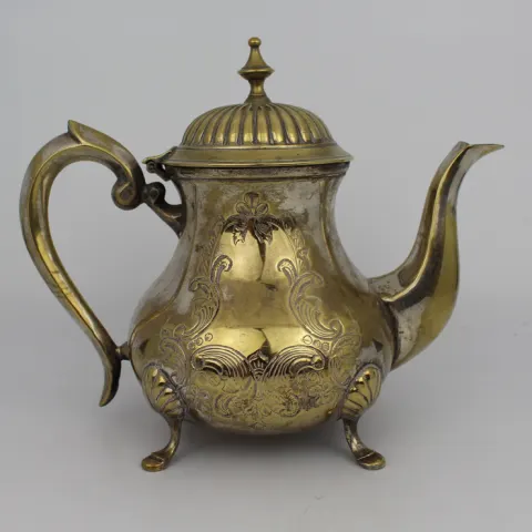 Heavy Silver Plated Footed Tea Pot