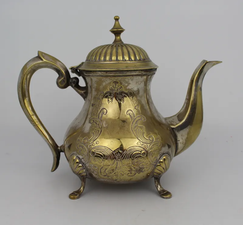Heavy Silver Plated Footed Tea Pot