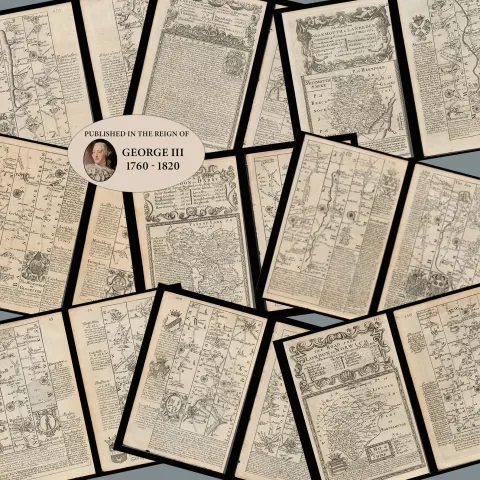 Collection 9 Emanuel Bowen's Britannia Depicta 17 290 Years Old Engraved Maps-2.