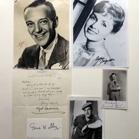 Donald O'Connor, Gene Kelly, Debbie Reynolds, Fred Astaire & Cyd Charisse signatures