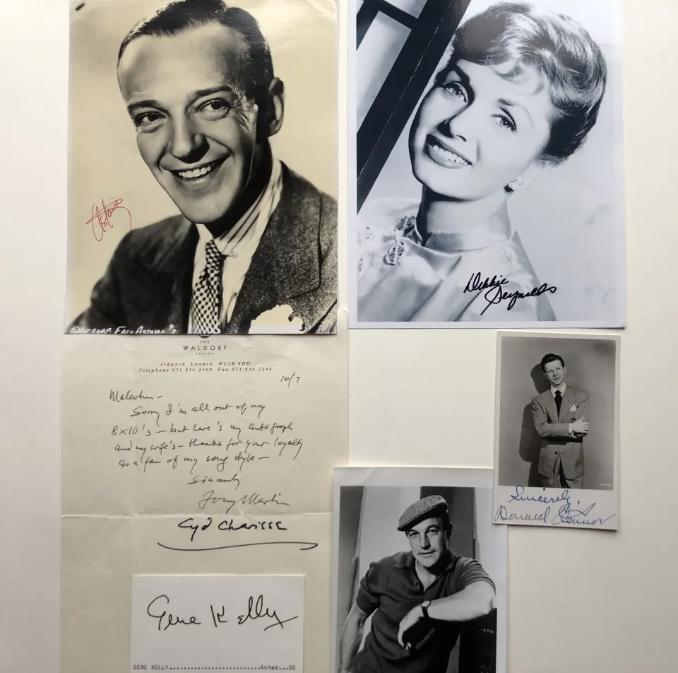 Donald O'Connor, Gene Kelly, Debbie Reynolds, Fred Astaire & Cyd Charisse signatures