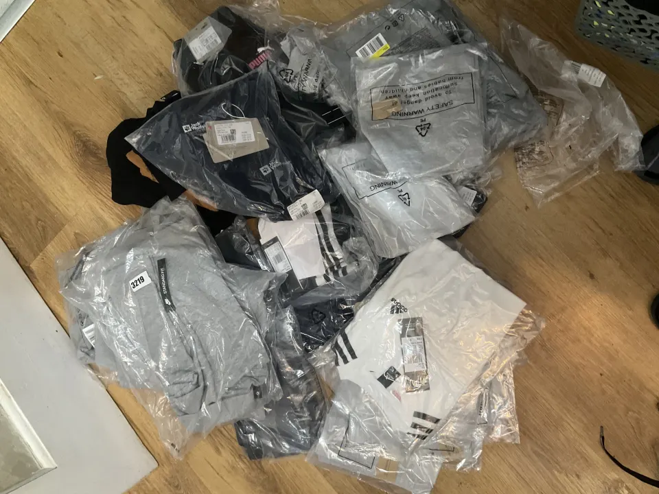 Joblot of  30 Nike, Adidas, Jack Wolfstein, Mackenzie, Puma and Other Branded Clothing BNWT