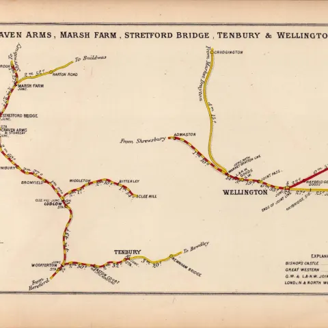 Craven Arms, Tenbury, Wellington Antique Railway Junction Map-19.