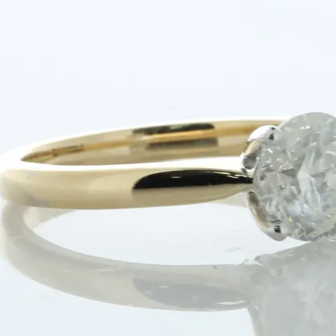 18ct Yellow Gold Single Stone Prong Set Diamond Ring 1.30 Carats