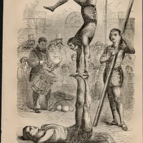 London Victorian Street Acrobats Rare 1864 Henry Mayhew Print.