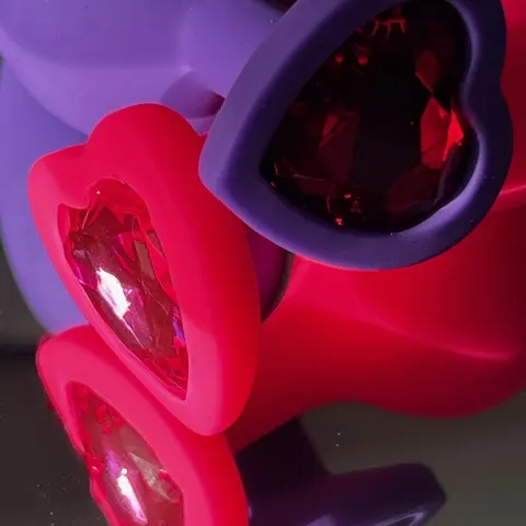 Two Rubber Gem Butt Plugs in Gift Bags - colours may Vary