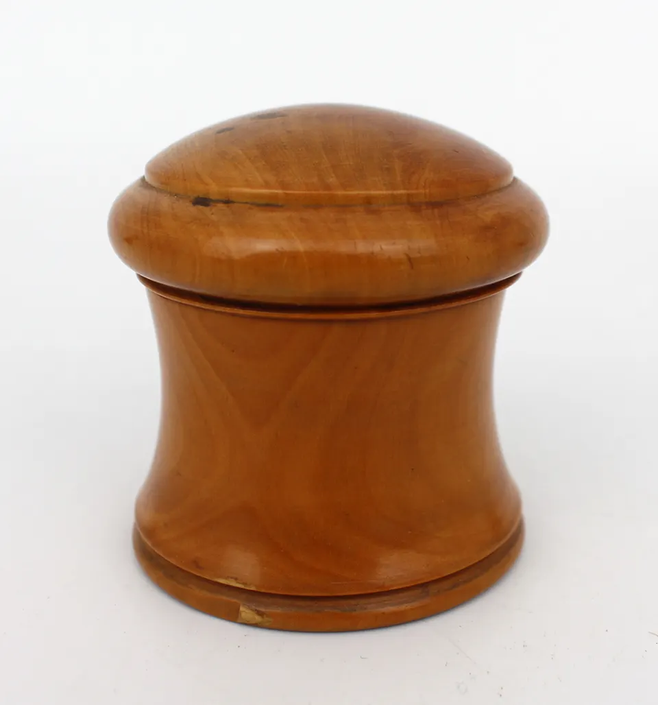 Antique Treen Fruitwood Pot