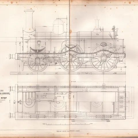 Coal Burning Engine South Eastern Railway Antique Scarce Diagram-49.
