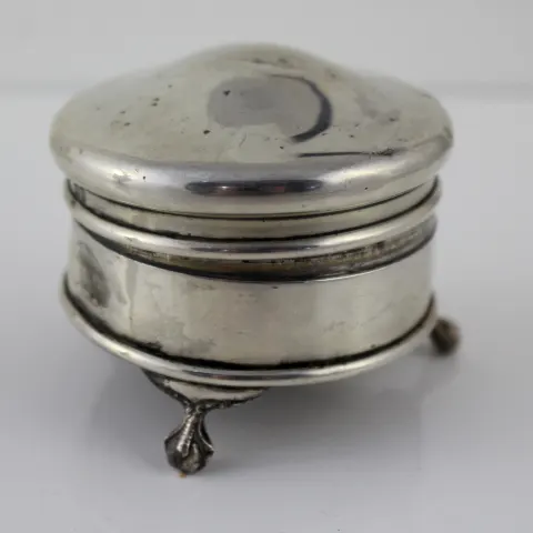 Sterling Silver Velvet Lined Pin Cushion Birmingham 1920