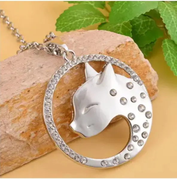 NEW!! White Austrian Crystal Panther Pendant with Chain