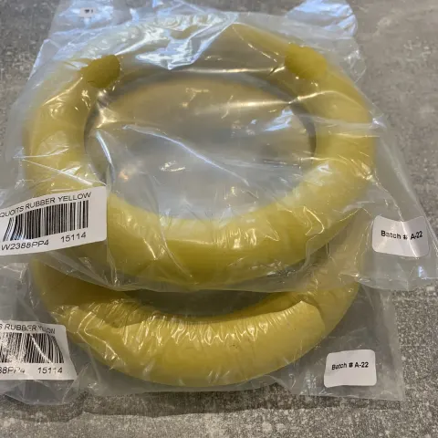 Brand New Quoits Rubber Yellow Dog Chew x 2