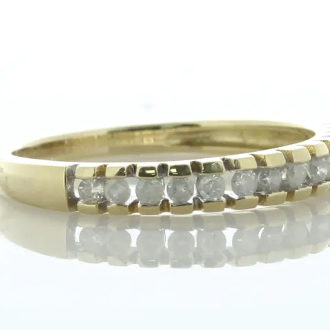 9ct Yellow Gold Bar Set Semi Eternity Diamond Ring 0.50 Carats