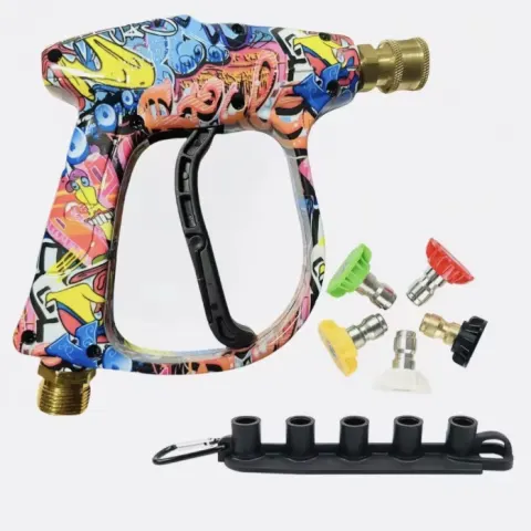 High Pressure Cleaning Gun – Short Gun With 1/4" Quick Connector & 5 Nozzles