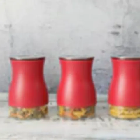 Brand New 3PC Kitchen Canisters, Red