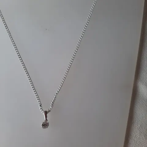 Silver necklace with pretty CZ stone.  RRP £34.99