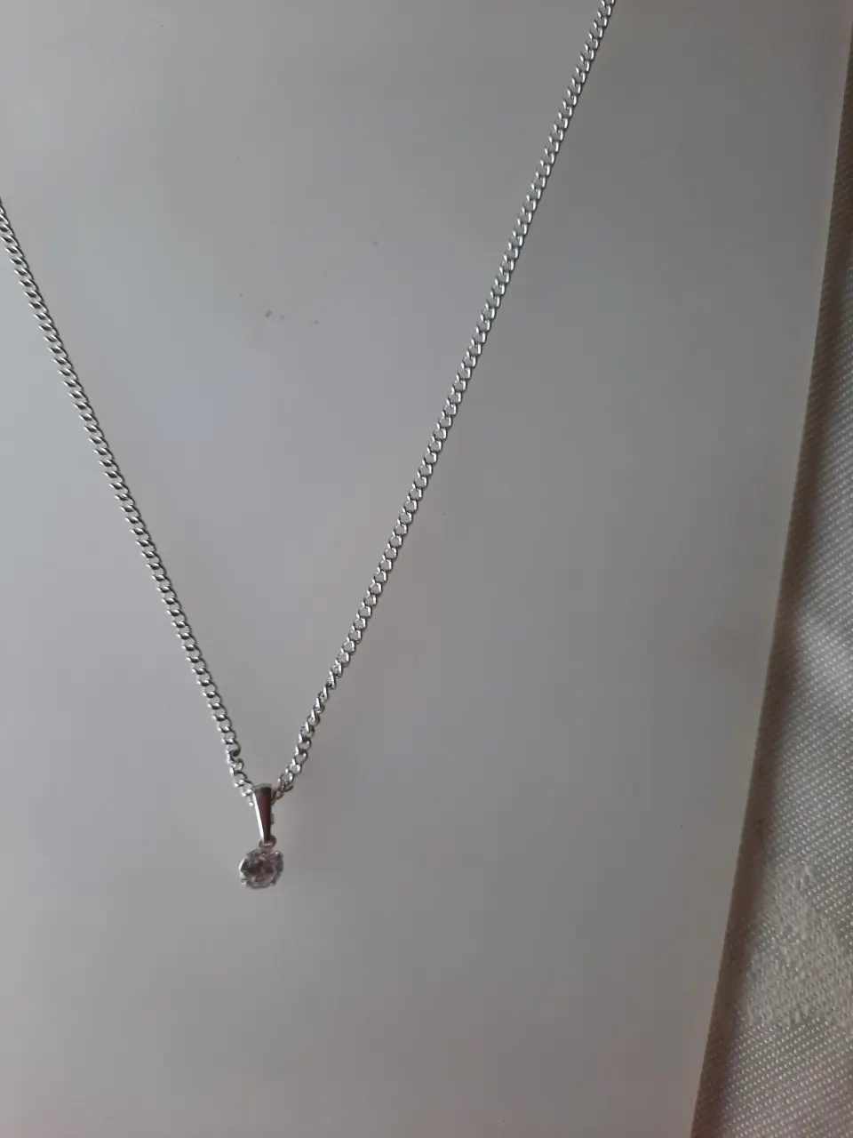 Silver necklace with pretty CZ stone.  RRP £34.99