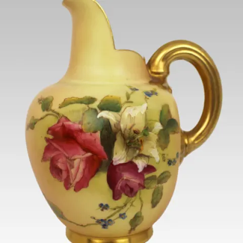 Royal Worcester Floral Blush Jug 1912