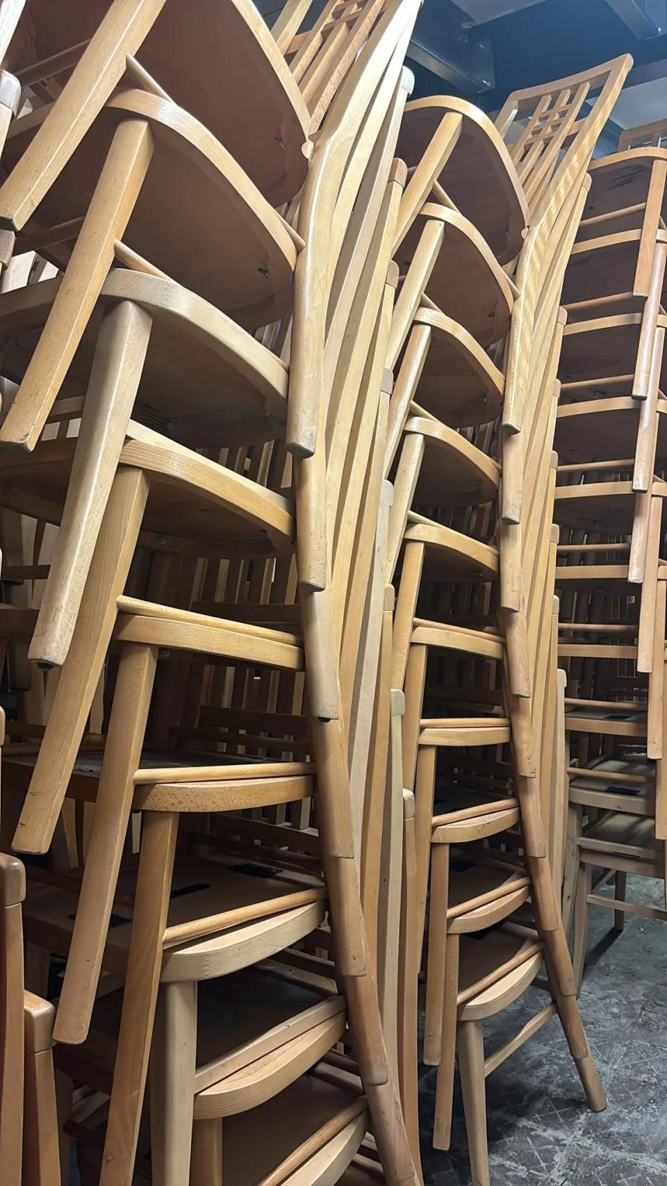 20 x Natural Calcutta Stacking Chairs