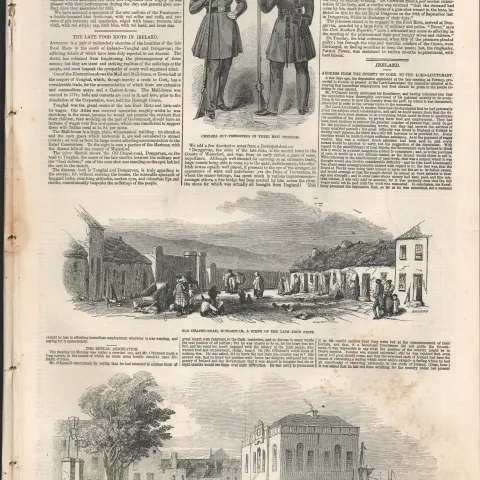 Irish Famine Cork Food Riots Dungarvan, Youghal 1846 Print