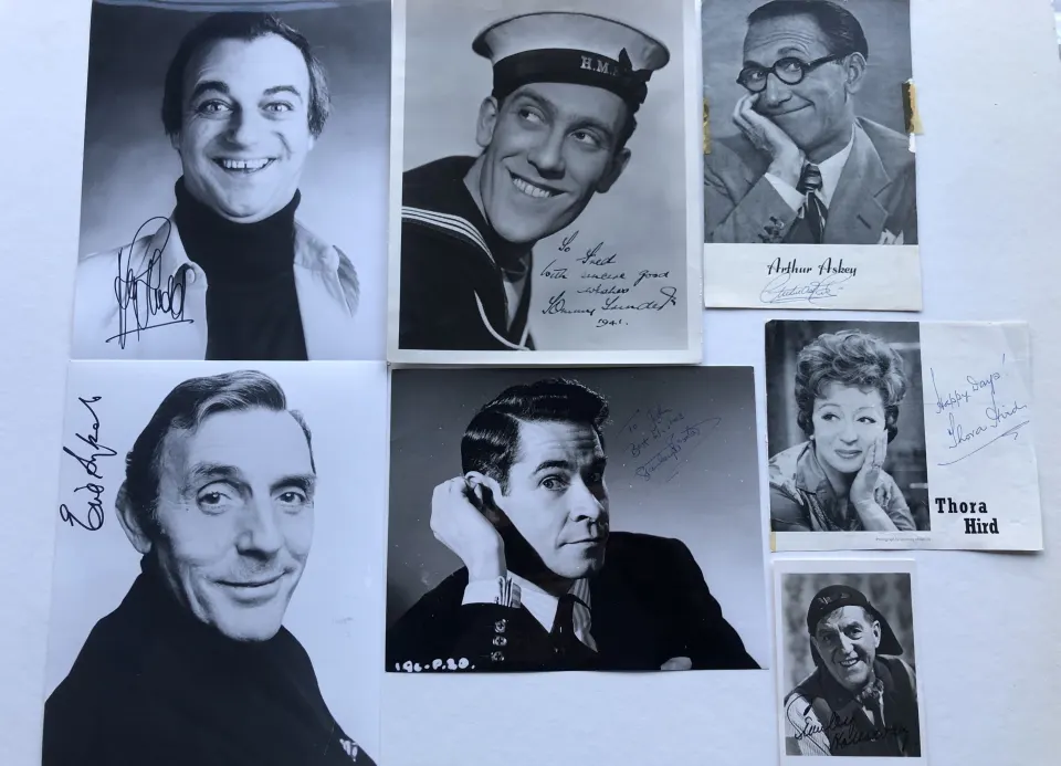 Stanley Holloway, Thora Hird, Arthur Askey, Stanley Baxter, Eric Sykes & more signatures