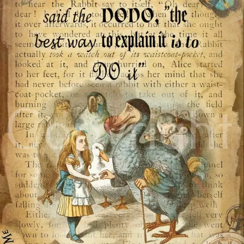 Alice In Wonderland "The Dodo" Beautifully Designed Quote Metal Wall Art