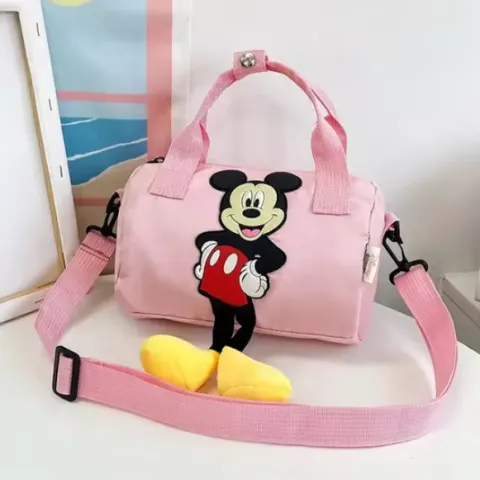 Disney Mickey Mouse Crossbody High-Capacity Bowling Bag Fashionable Nylon Bucket Bag Mickey Pattern