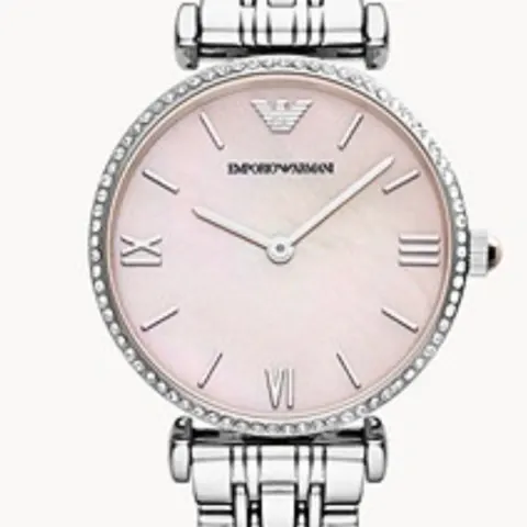 Emporio Armani AR1779 Ladies Gianni T-Bar Silver Bracelet Watch
